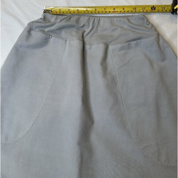 Simple Laguna Women’s Linen Midi A-line Skirt Ruffled Gray Small Made In USA - Picture 6 of 7